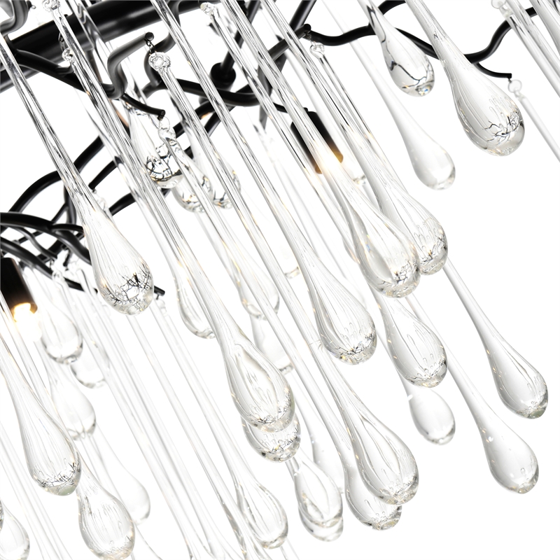 CWI Lighting Anita 12 Light Transitional Glass Chandelier in Black