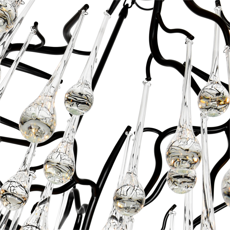 CWI Lighting Anita 12 Light Transitional Glass Chandelier in Black