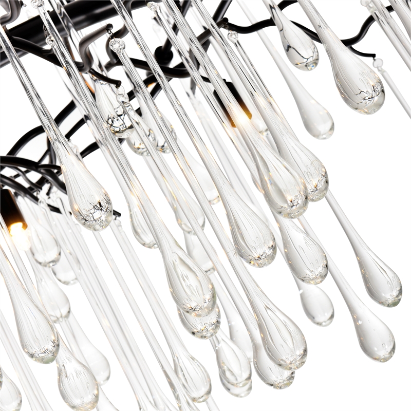 CWI Lighting Anita 6 Light Transitional Glass Chandelier in Black