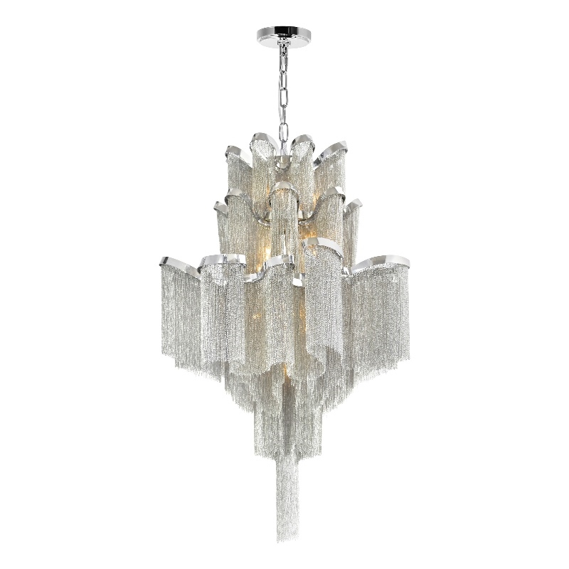 CWI Lighting Daisy 16 Light Contemporary Metal Down Chandelier in Chrome