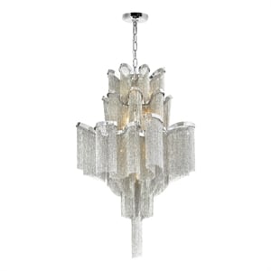 CWI Lighting Daisy 16 Light Contemporary Metal Down Chandelier in Chrome