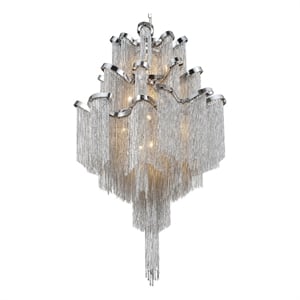 CWI Lighting Daisy 17 Light Transitional Metal Down Chandelier in Chrome