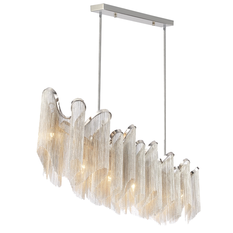 CWI Lighting Daisy 7 Light Transitional Metal Down Chandelier in Chrome