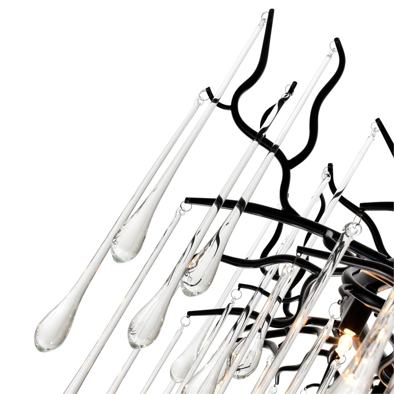CWI Lighting Anita 12 Light Transitional Glass Chandelier in Black