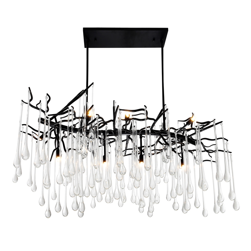 CWI Lighting Anita 10 Light Glass Indoor Chandelier in Black
