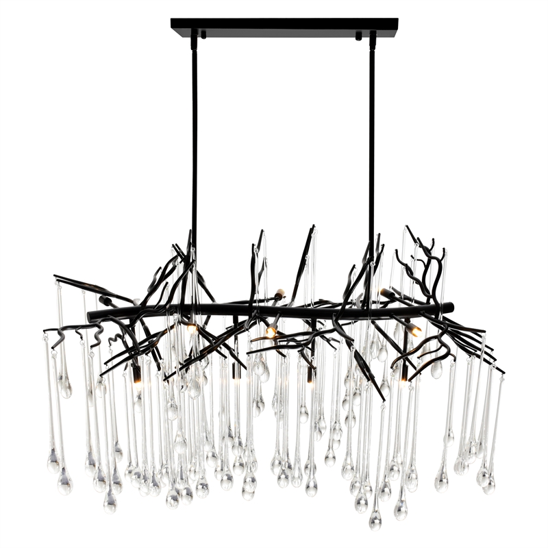 CWI Lighting Anita 10 Light Glass Indoor Chandelier in Black