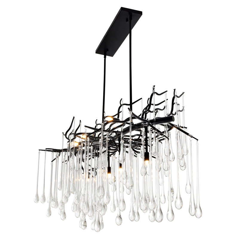 CWI Lighting Anita 10 Light Glass Indoor Chandelier in Black