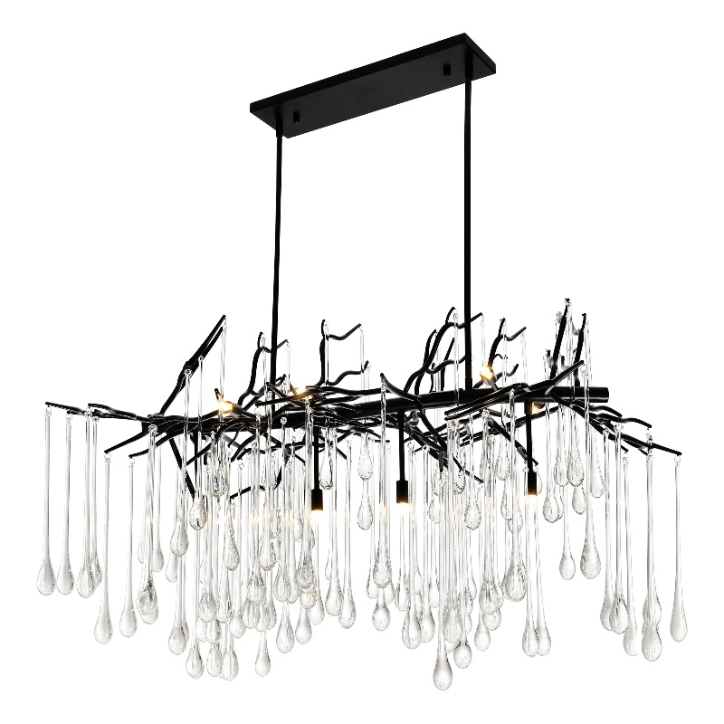 CWI Lighting Anita 10 Light Glass Indoor Chandelier in Black