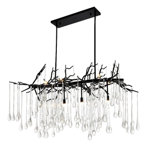 CWI Lighting Anita 10 Light Glass Indoor Chandelier in Black