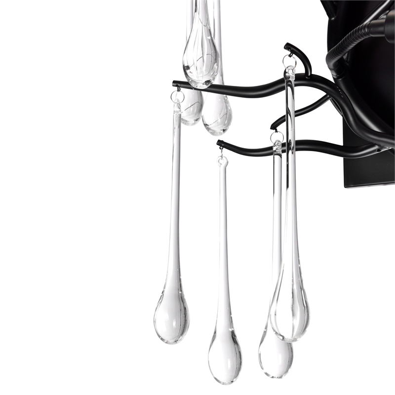 CWI Lighting Anita 3 Light Glass Indoor Wall Sconce in Black