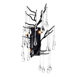 CWI Lighting Anita 3 Light Glass Indoor Wall Sconce in Black