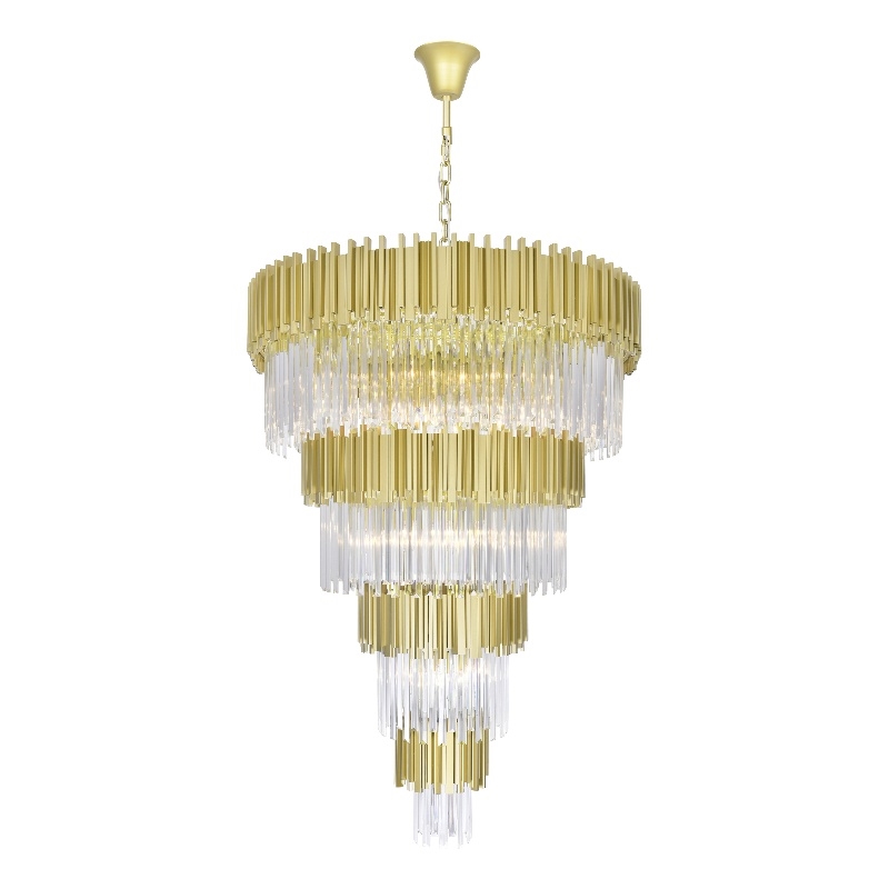 CWI Lighting Deco 34 Light Down Metal Chandelier in Medallion Gold