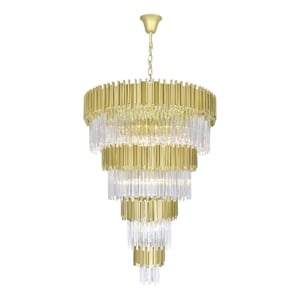 CWI Lighting Deco 34 Light Down Metal Chandelier in Medallion Gold