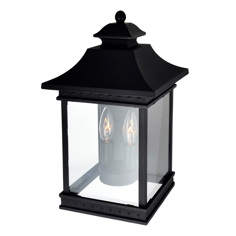 CWI Lighting Cleveland 2 Light Metal Outdoor Wall Light in Black