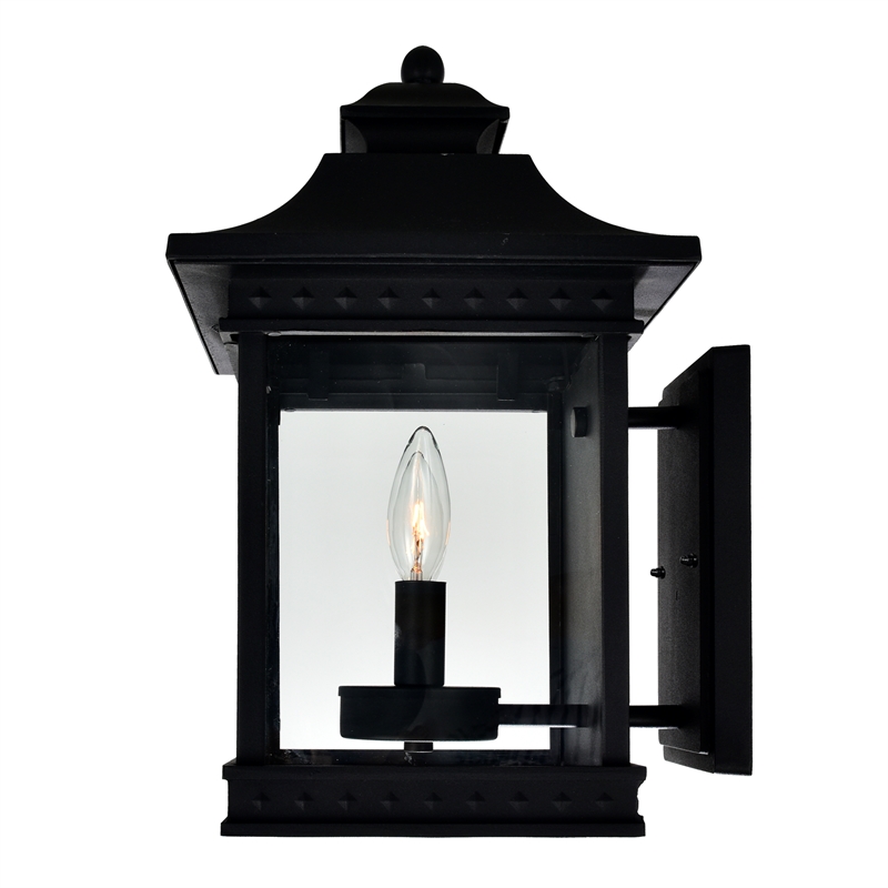 CWI Lighting Cleveland 2 Light Metal Outdoor Wall Light in Black