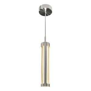 CWI Lighting Neva 1 Light Glass LED Integrated Chandelier in Satin Nickel