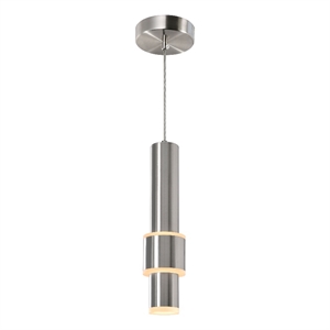 CWI Lighting Lena 1 Light LED Integrated Metal Mini Pendant in Nickel