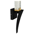 CWI Lighting Catania Crystal LED Integrated Indoor Wall Light in Black