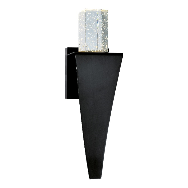 CWI Lighting Catania Crystal LED Integrated Indoor Wall Light in Black