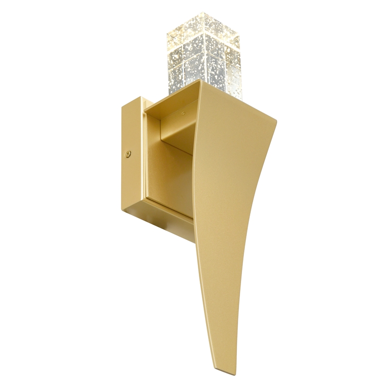 CWI Lighting Catania Crystal LED Integrated Indoor Wall Light in Gold