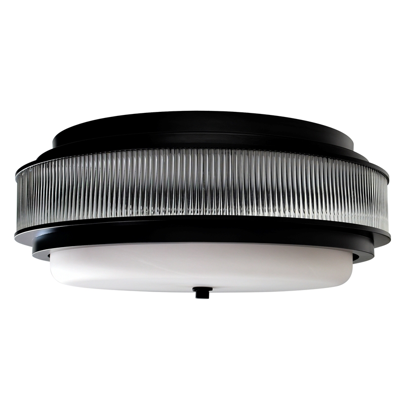 CWI Lighting Valdivia 4 Light Glass Indoor Flush Mount in Black