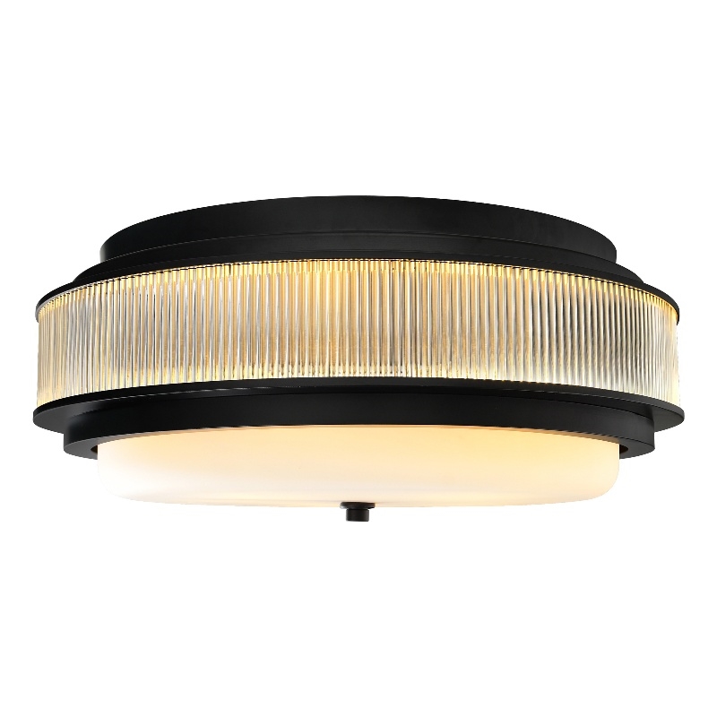 CWI Lighting Valdivia 4 Light Glass Indoor Flush Mount in Black