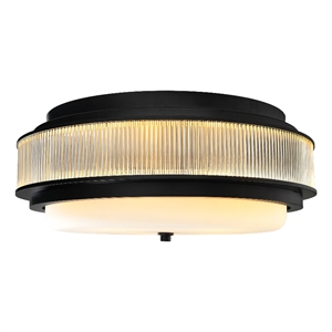 CWI Lighting Valdivia 4 Light Glass Indoor Flush Mount in Black