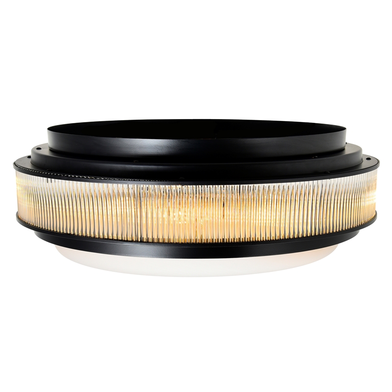 CWI Lighting Valdivia 5 Light Glass Indoor Flush Mount in Black