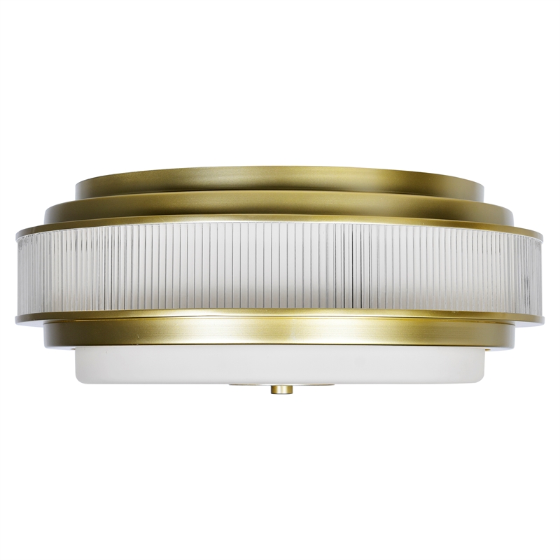CWI Lighting Valdivia 5 Light Glass Indoor Flush Mount in Satin Gold