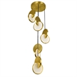 CWI Lighting Tranche Rectangular Canopy Metal LED Pendant in Brushed Brass