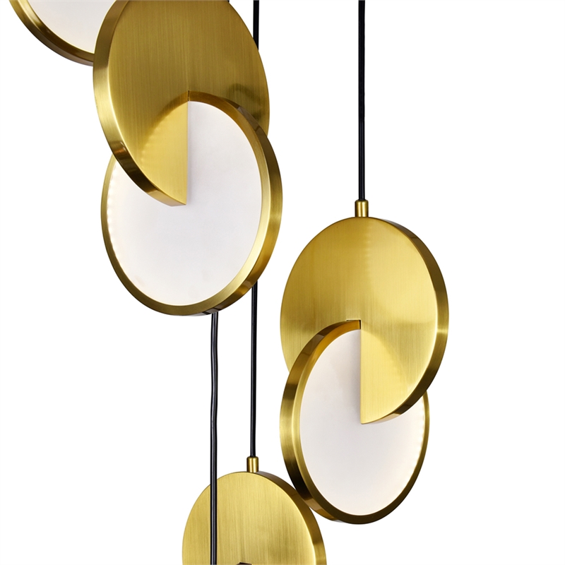 CWI Lighting Tranche Rectangular Canopy Metal LED Pendant in Brushed Brass