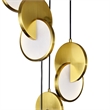 CWI Lighting Tranche Rectangular Canopy Metal LED Pendant in Brushed Brass