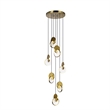 CWI Lighting Tranche Rectangular Canopy Metal LED Pendant in Brushed Brass