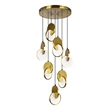 CWI Lighting Tranche Rectangular Canopy Metal LED Pendant in Brushed Brass