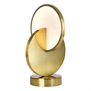 CWI Lighting Tranche Integrated LED Metal Table Lamp in Brushed Brass