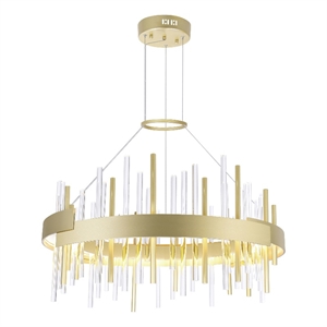 CWI Lighting Millipede Integrated LED Metal Chandelier in Satin Gold
