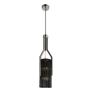 CWI Lighting Fermont 6 Light Metal Mini Pendant in Stain Nickel/Pearl Black