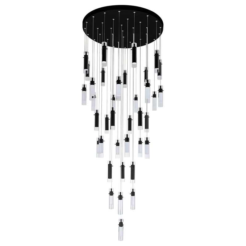 CWI Lighting  Olinda 37 Light LED Integrated Metal Chandelier in Black