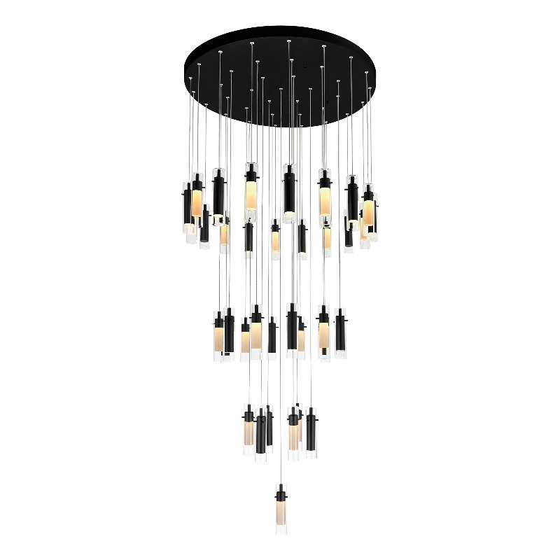 CWI Lighting  Olinda 37 Light LED Integrated Metal Chandelier in Black