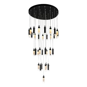 CWI Lighting  Olinda 37 Light LED Integrated Metal Chandelier in Black