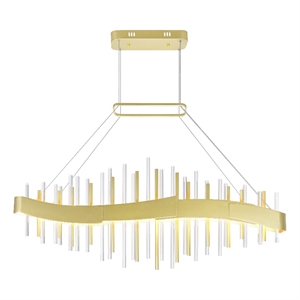 CWI Lighting Millipede Glass LED Chandelier in Clear/Satin Gold