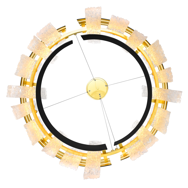 CWI Lighting Guadiana LED Integrated Glass Chandelier in Black