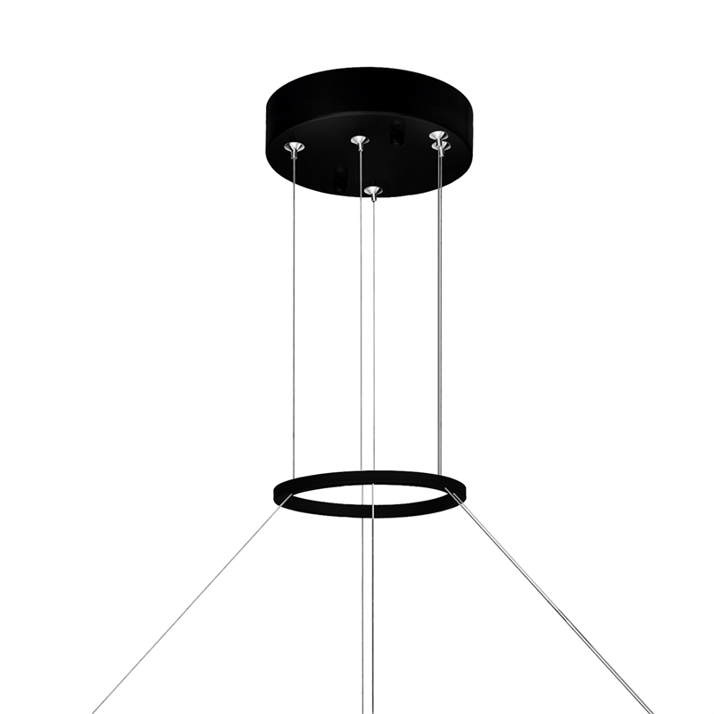 CWI Lighting Guadiana LED Integrated Glass Chandelier in Black