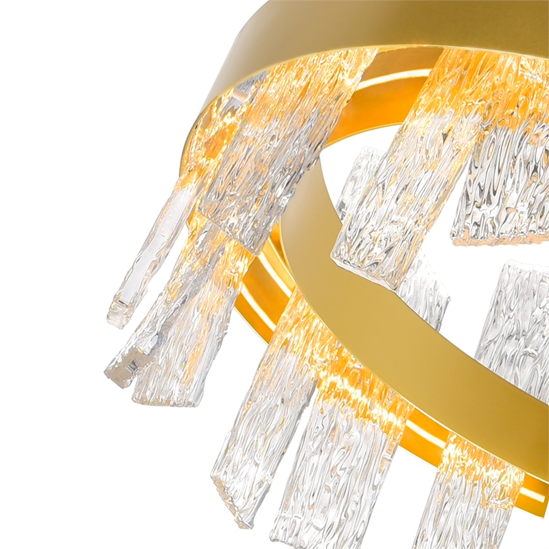 CWI Lighting Guadiana Glass LED Chandelier in Clear/Satin Gold