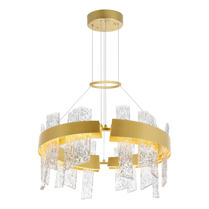 CWI Lighting Guadiana Glass LED Chandelier in Clear/Satin Gold