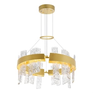 CWI Lighting Guadiana Glass LED Chandelier in Clear/Satin Gold