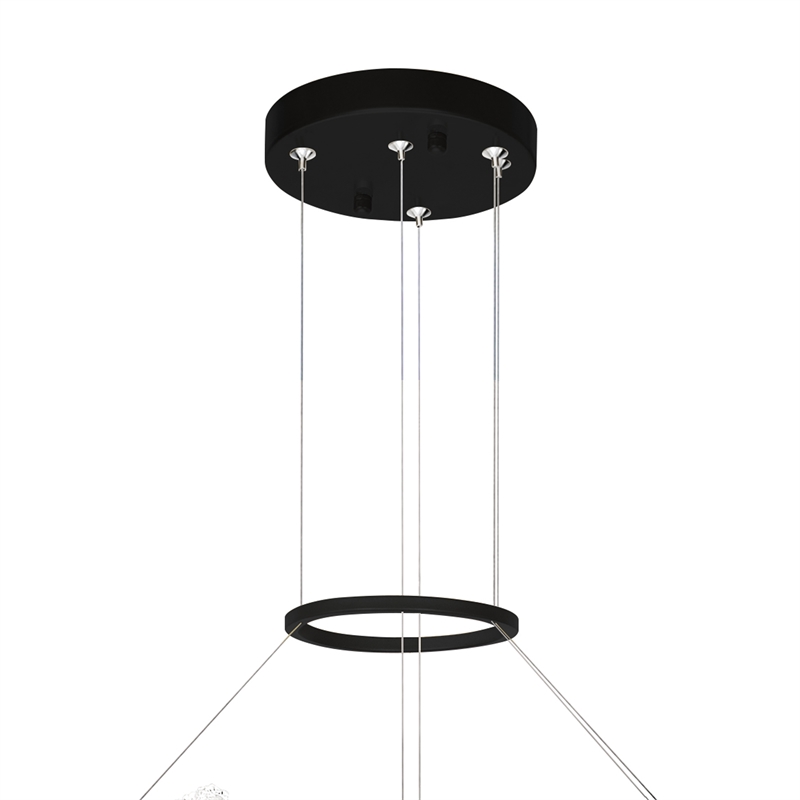 CWI Lighting Guadiana 1 Light LED Integrated Glass Chandelier in Black