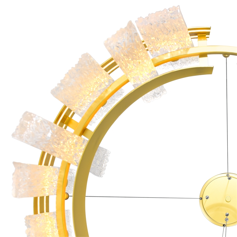 CWI Lighting Guadiana Glass LED Chandelier in Satin Gold