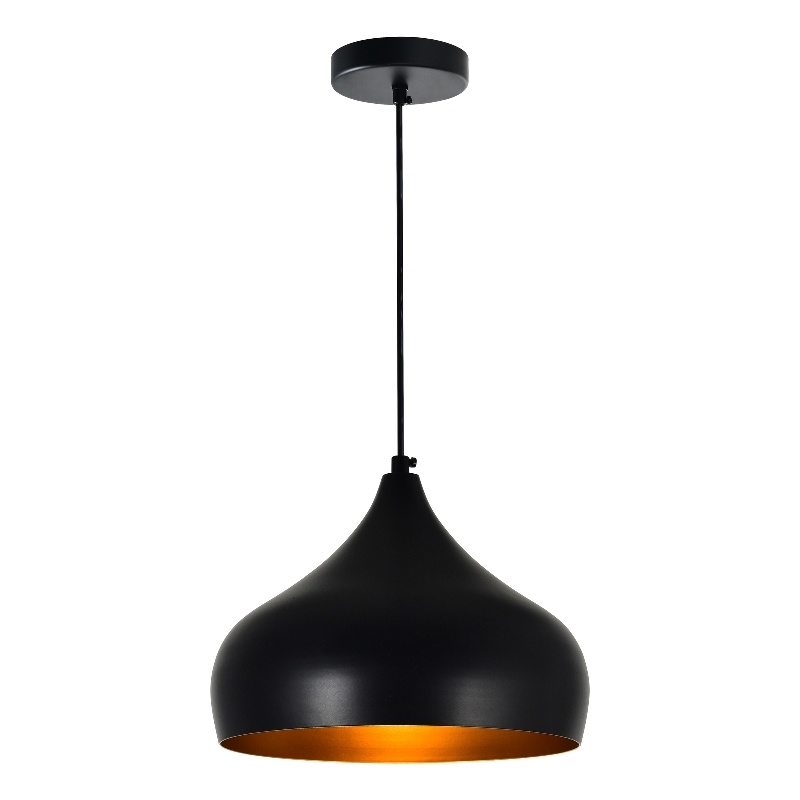 CWI Lighting Dynamic 1 Light Modern Metal Down Pendant in Black