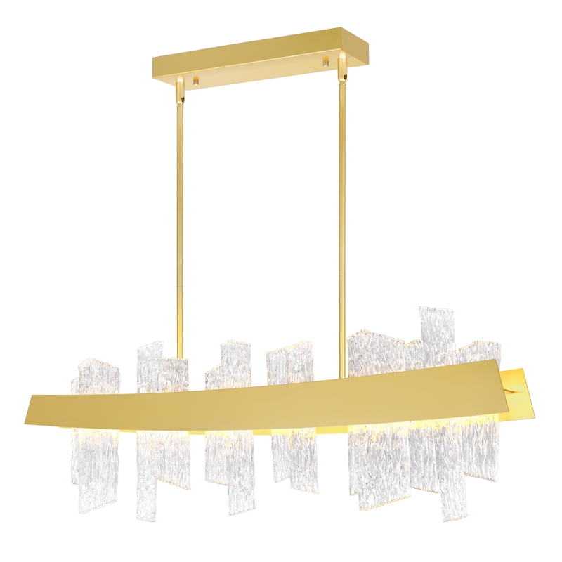 CWI Lighting Guadiana Glass LED Chandelier in Clear/Satin Gold